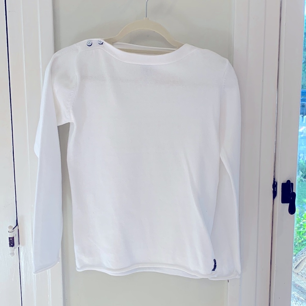 BLANC Du NIL French White Cotton Boatneck Sweater (XS/ T1) NWT